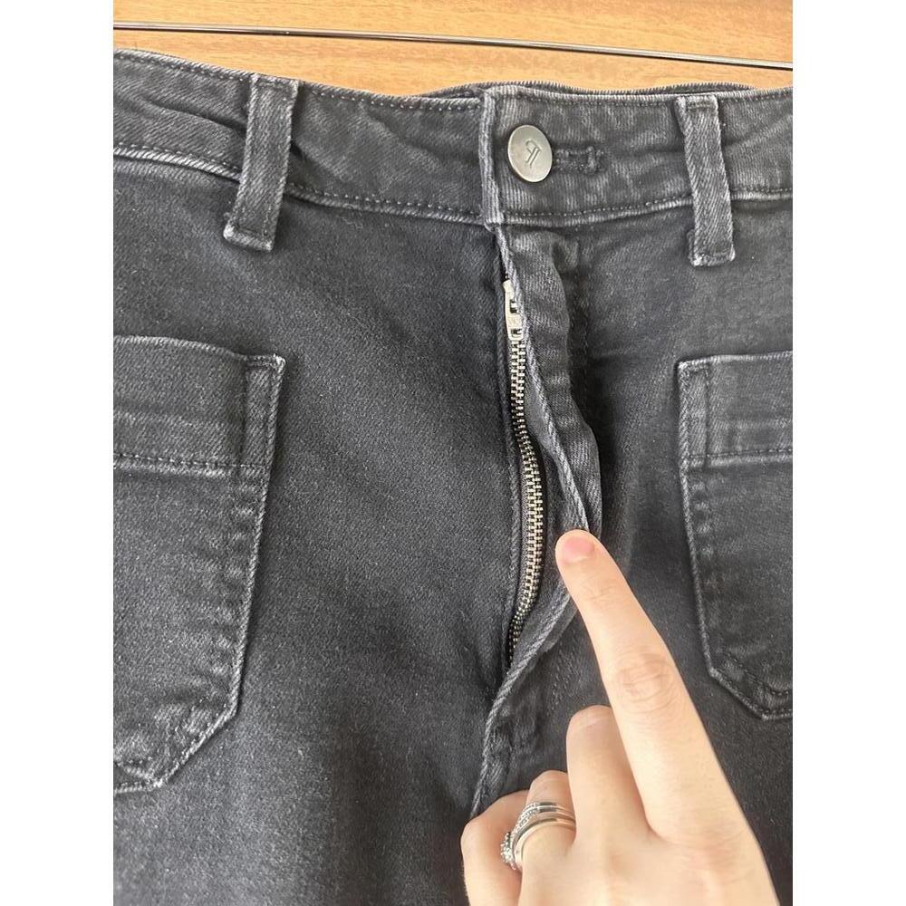 PILCRO Anthropologie The Icon Flare Jeans Mid Rise Black Wash Women’s size 32 - Picture 4 of 15